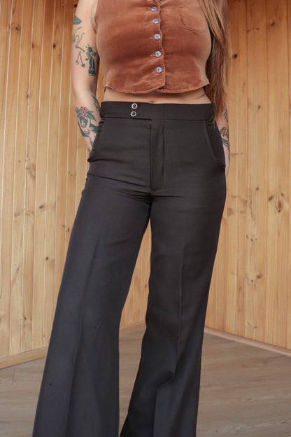 Deep Brown High Rise Flares