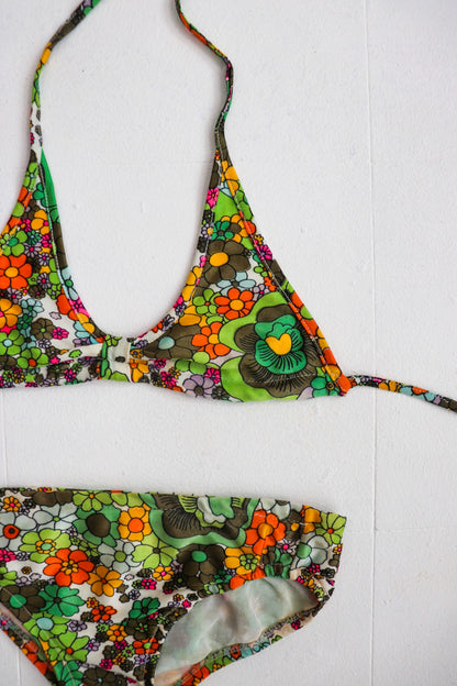 Rainbow Floral Kids Swimwear Set