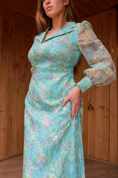 70s Floral Chiffon Prairie