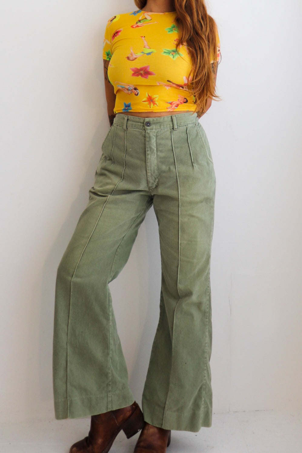 70s Khaki Amco Flares