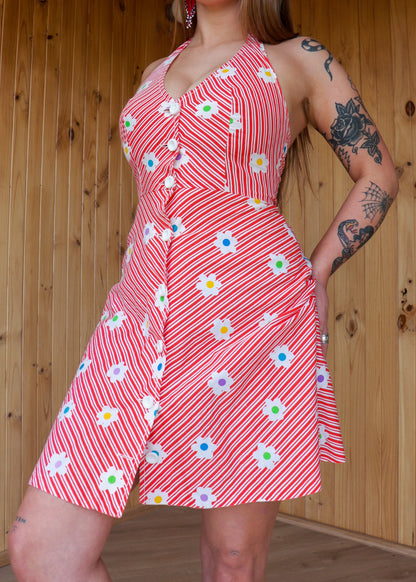 Red Floral Halter Mini