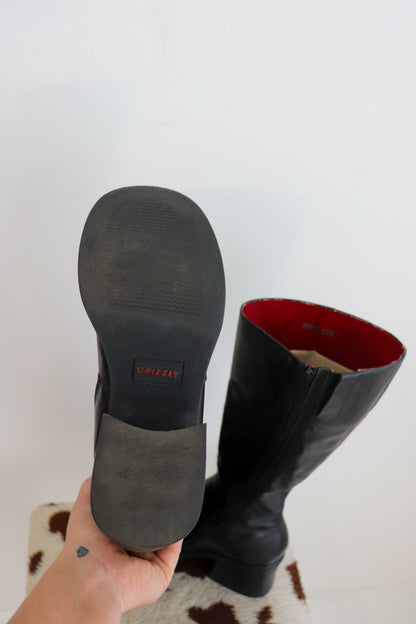 90s Black Leather Boots