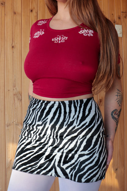 90s Zebra Mini Skirt