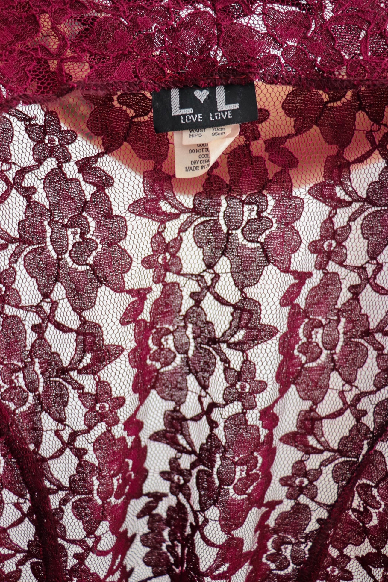 90s Burgundy Lace Duster