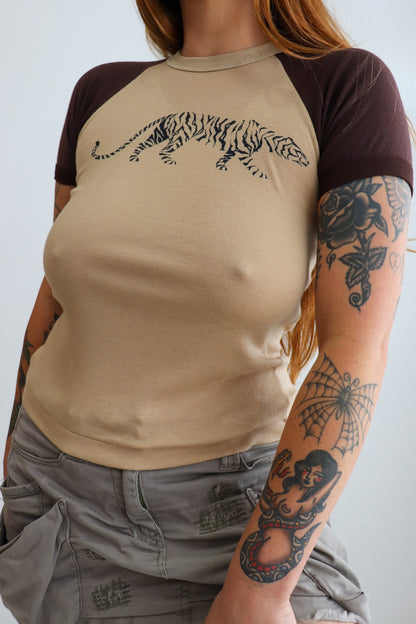 70s Deadstock Brown Ringer Tee