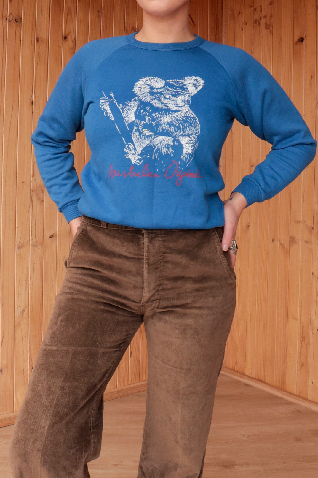 70s Blue Koala Pullover