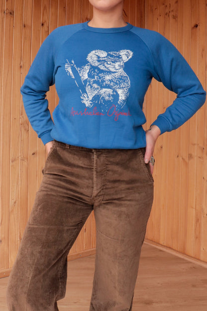 70s Blue Koala Pullover