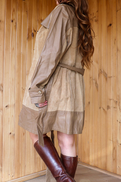 Iman Bowie Leather Trench Coat