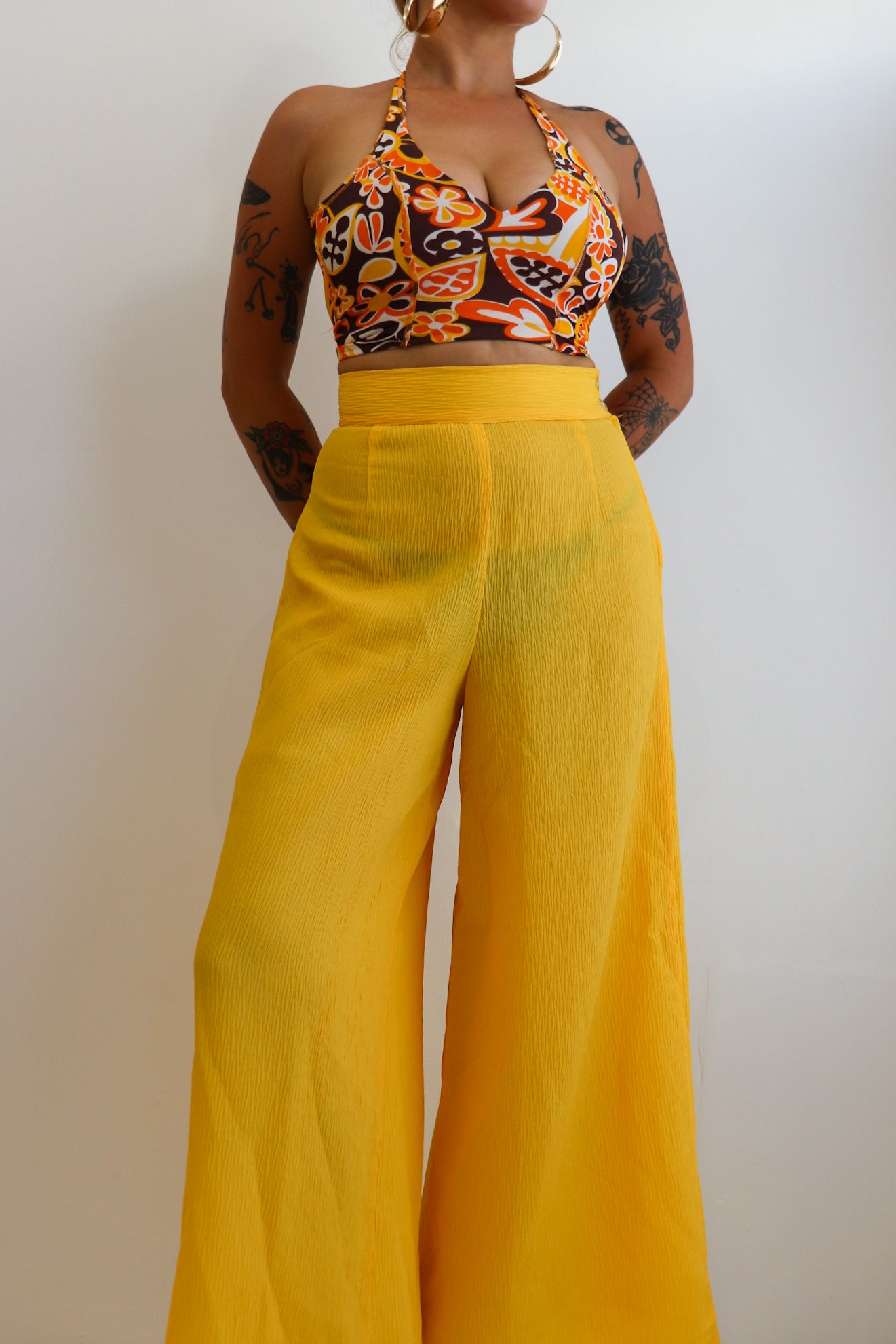 70s Sunflower Flared Set