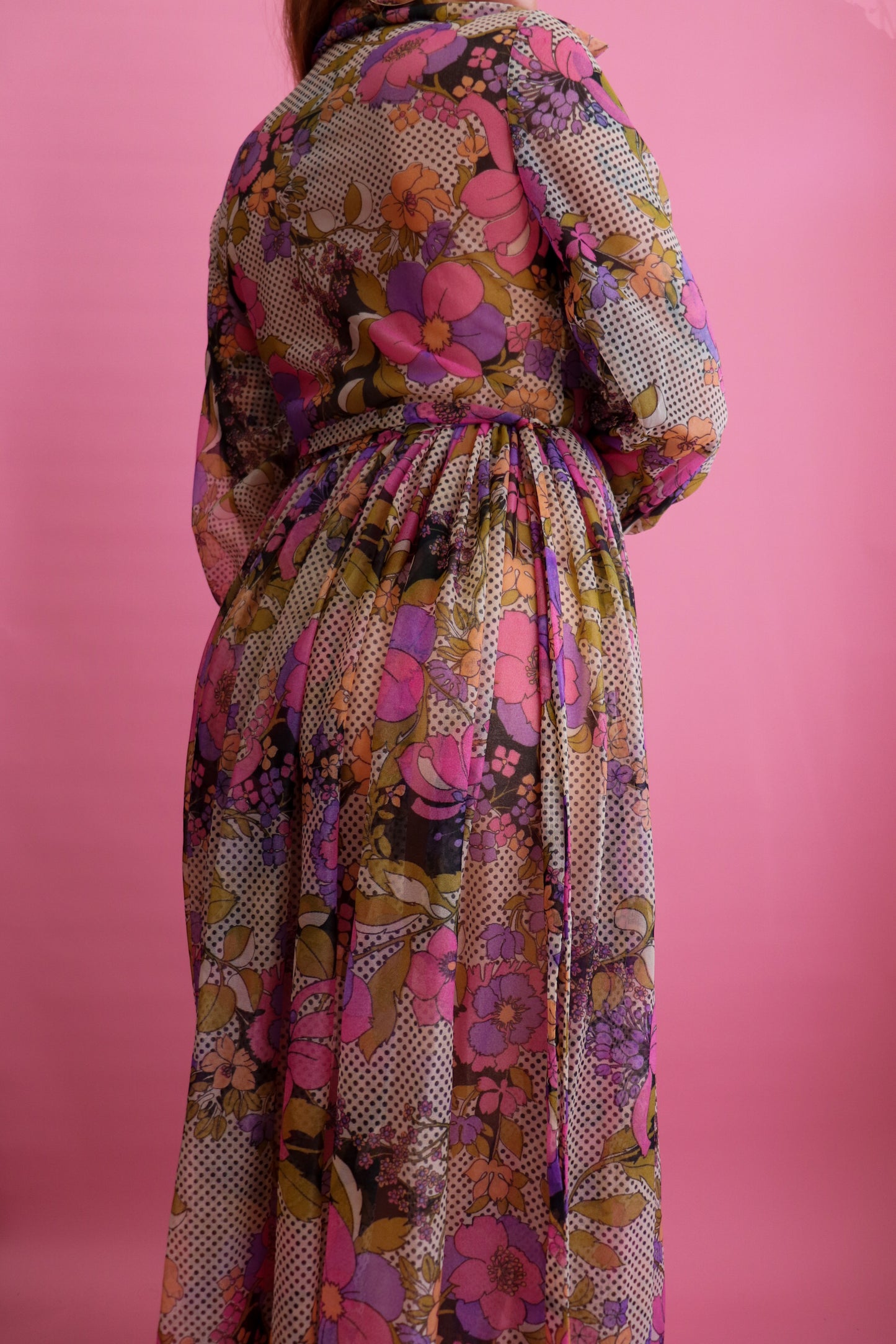 60s Sheer Floral Prairie