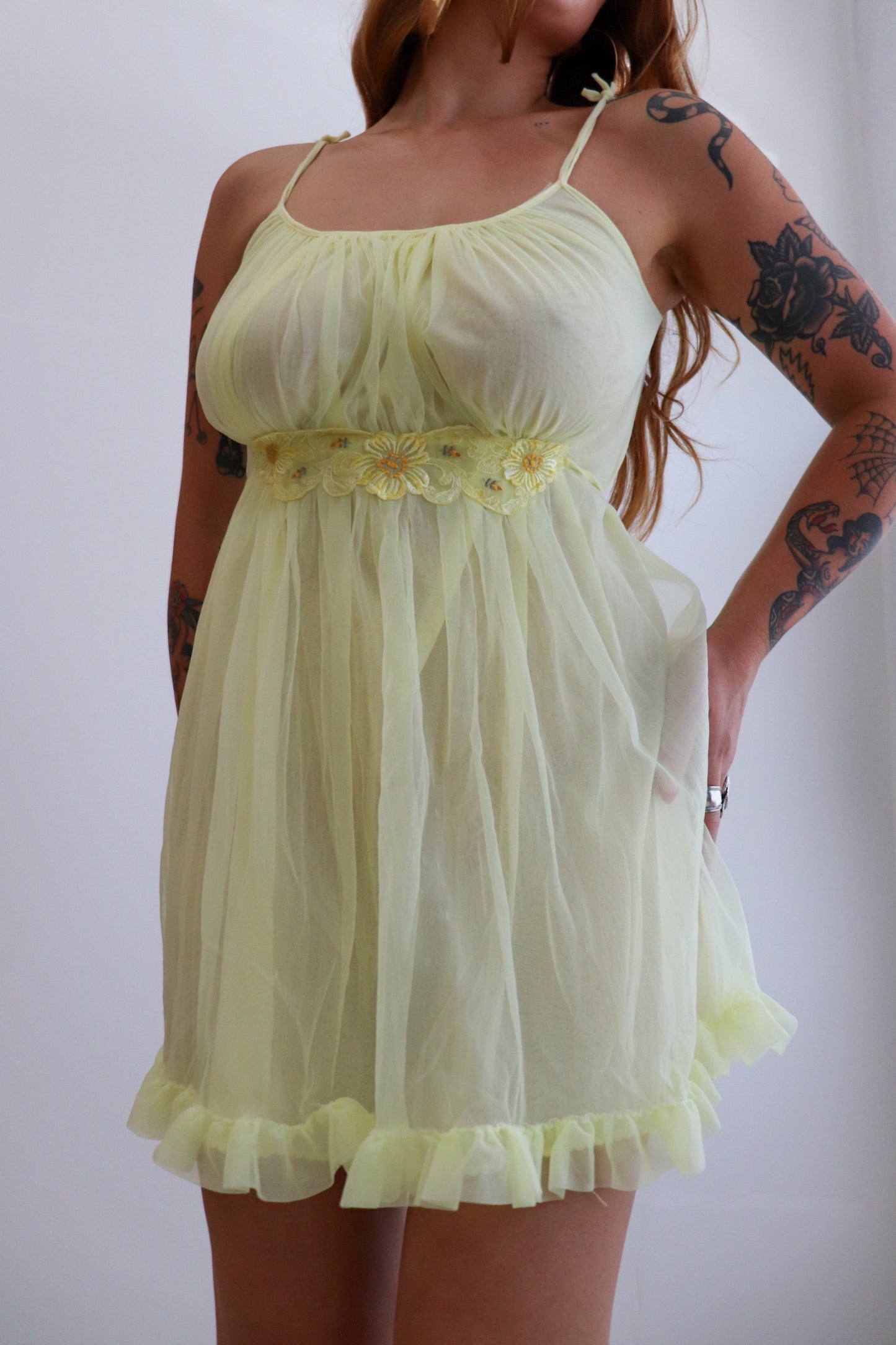 Sunflower Baby Doll Lingerie Set