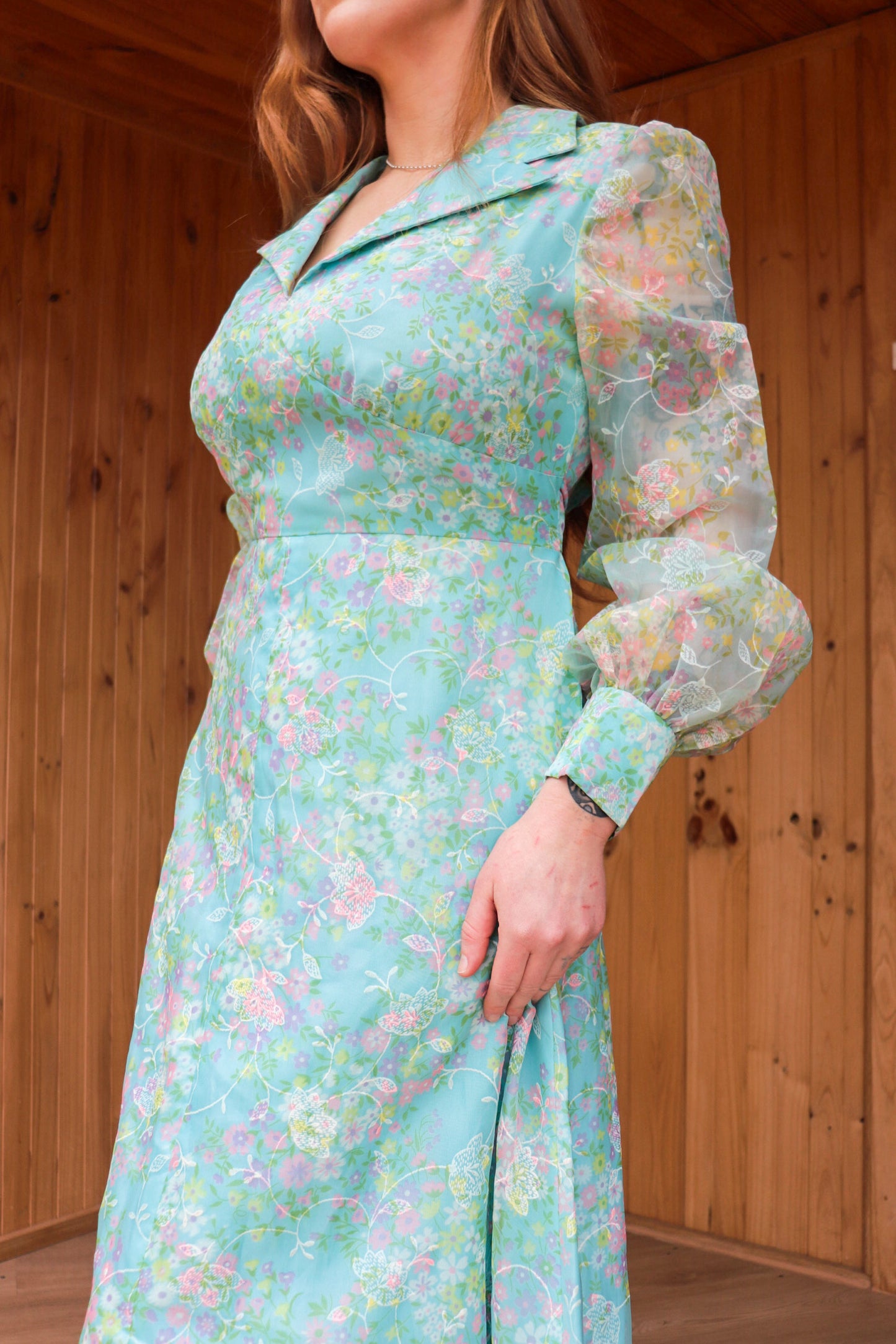70s Floral Chiffon Prairie