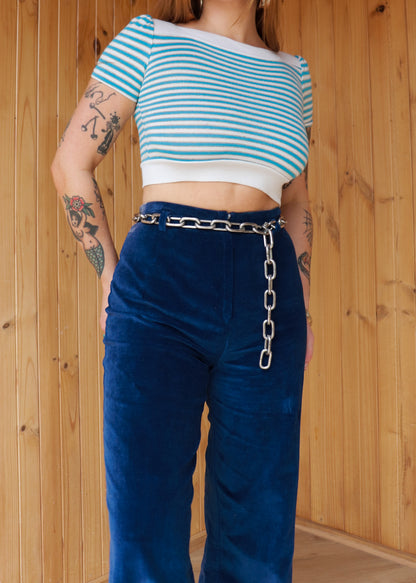 Blue Stripe Crop