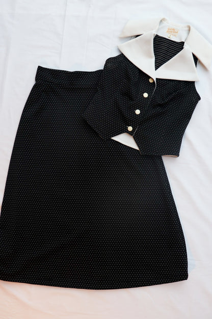 70s Polka Dot Skirt Set