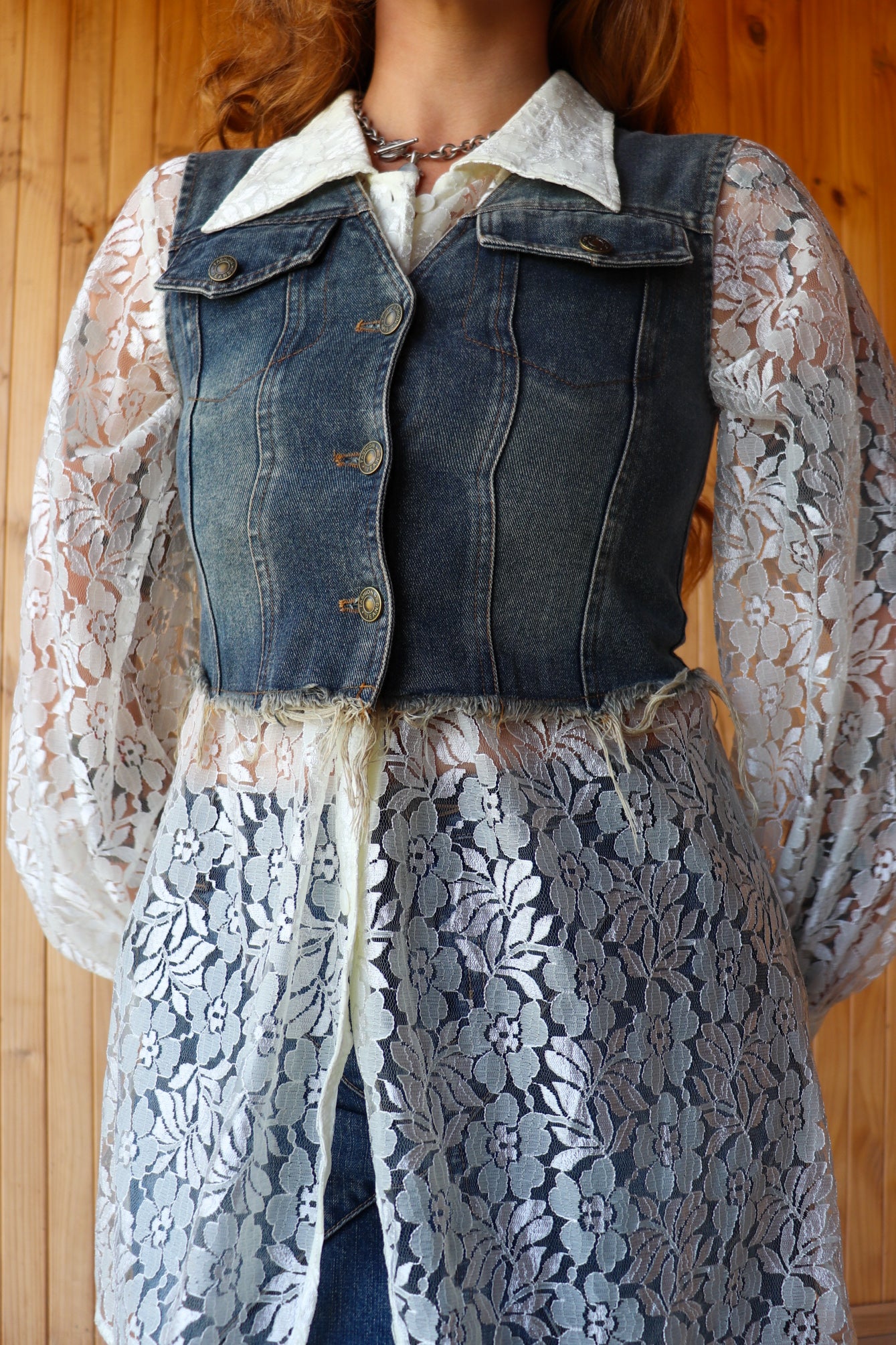 90s Dark Denim Vest