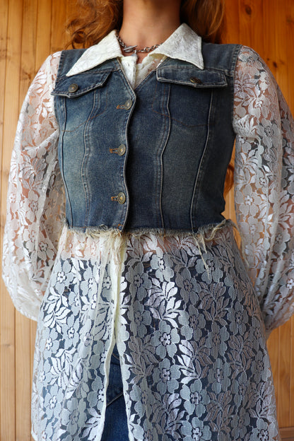 90s Dark Denim Vest
