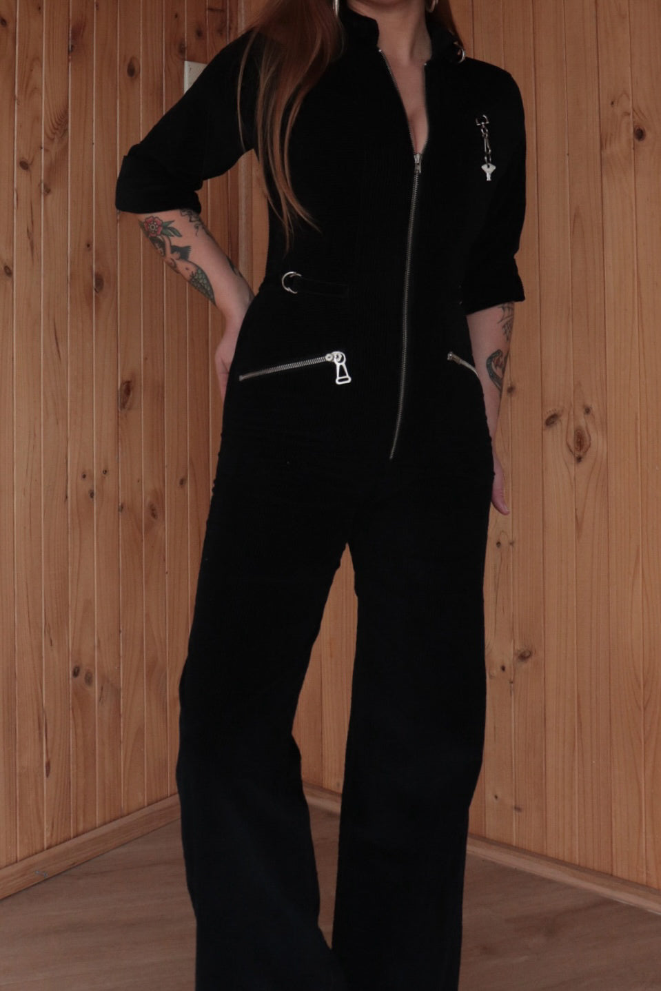 Cord Lock & Key Flared Jumpsuit