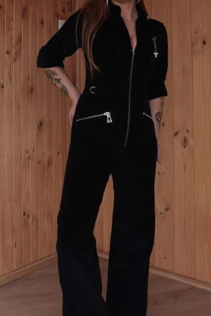 Cord Lock & Key Flared Jumpsuit