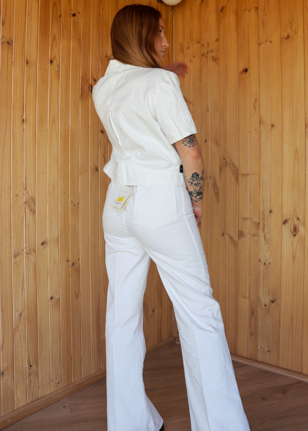 70s Deadstock White Denim Set