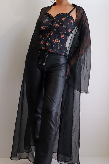 Leather Corset Boot Cut Pants
