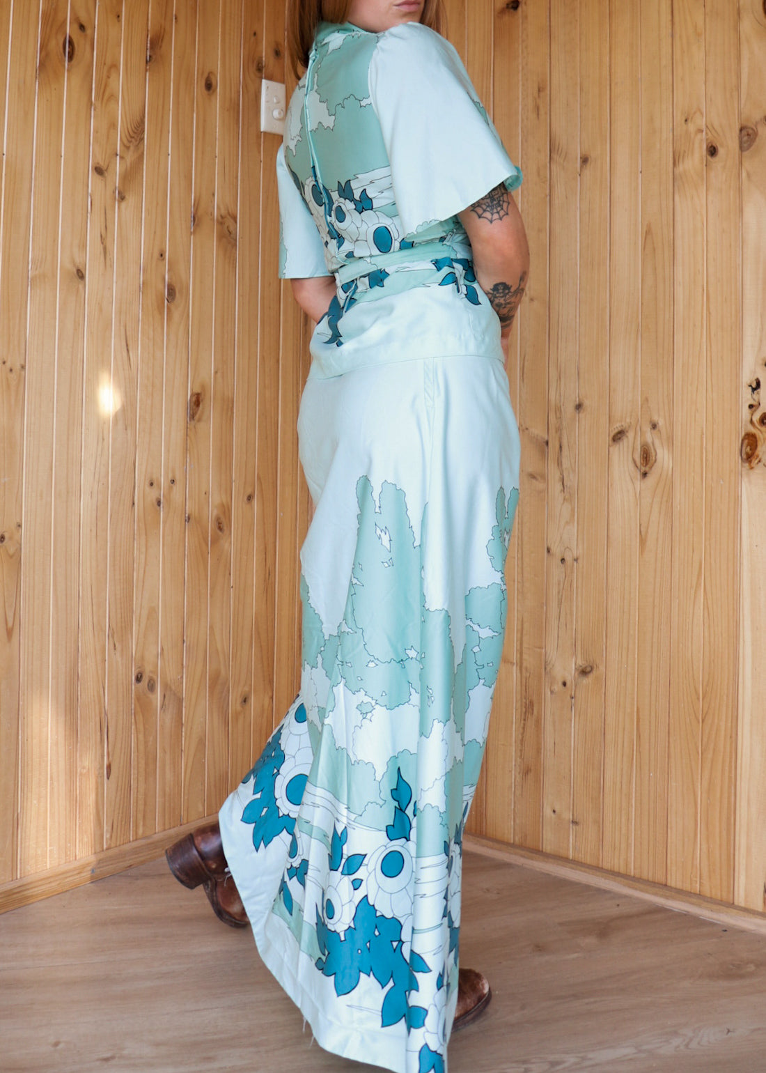 70s Satin Two Piece Set