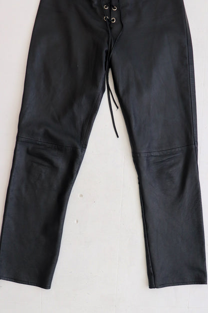 Leather Corset Boot Cut Pants