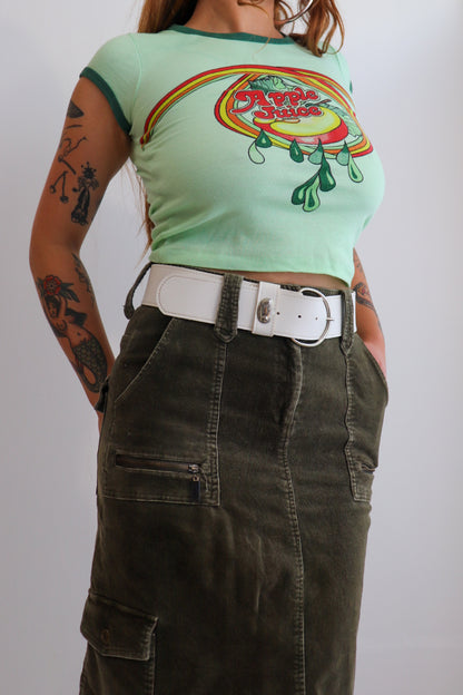 Deadstock White Leather Chunky Belt