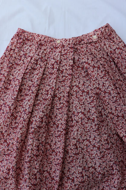 Red Floral Prairie Midi Skirt