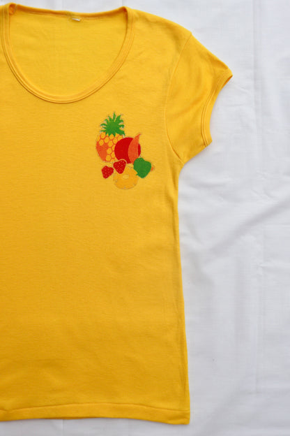 70s Bright Yellow Fruit Tee