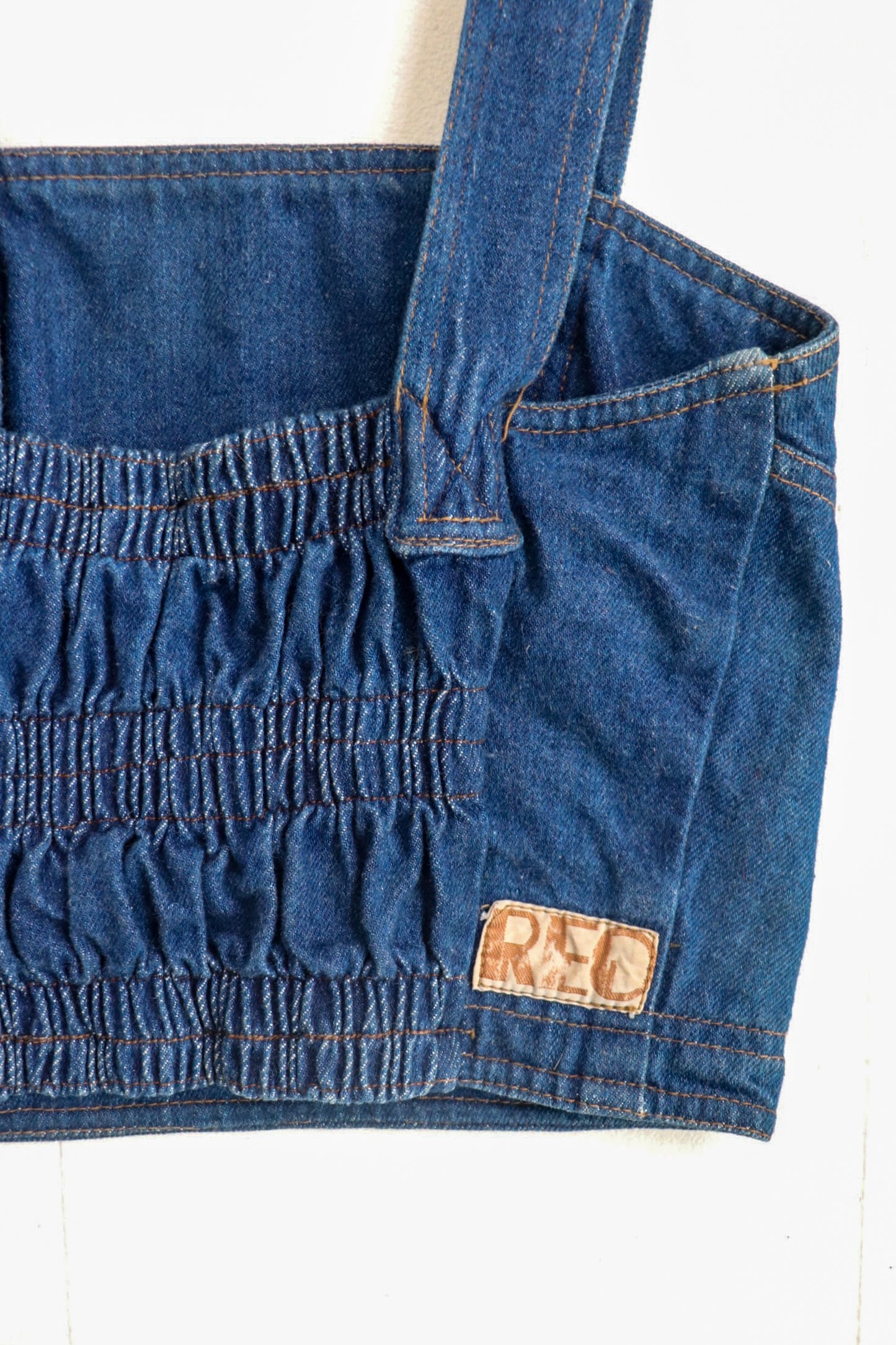 Dark Denim Bustier Crop