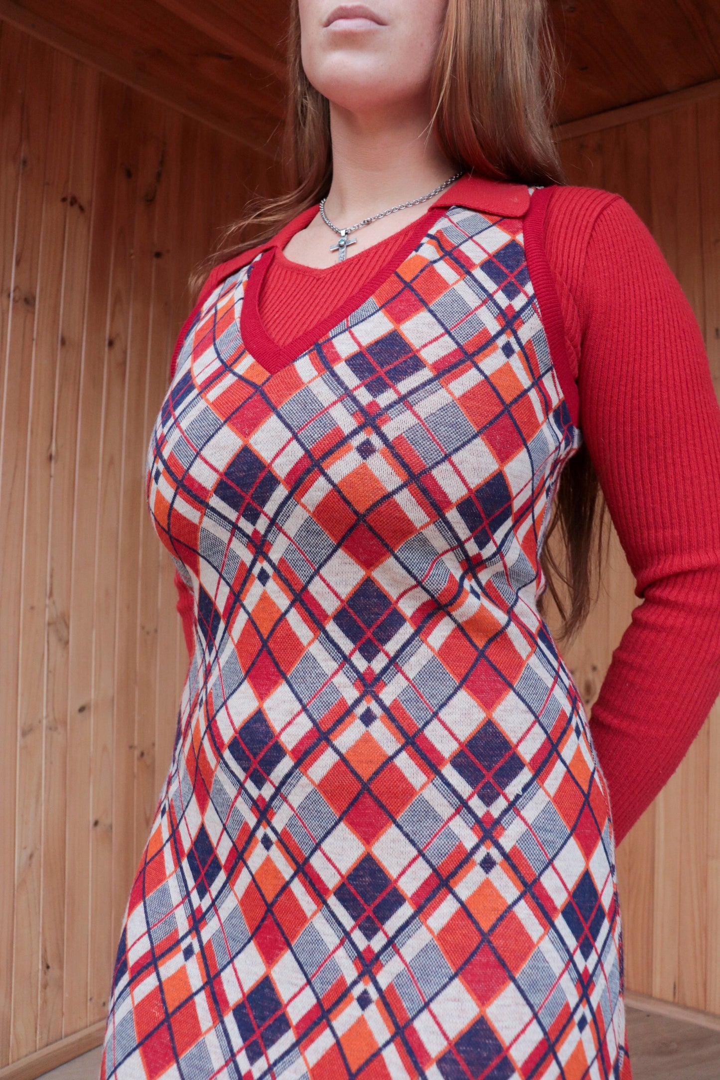 70s Tartan Maxi Dress