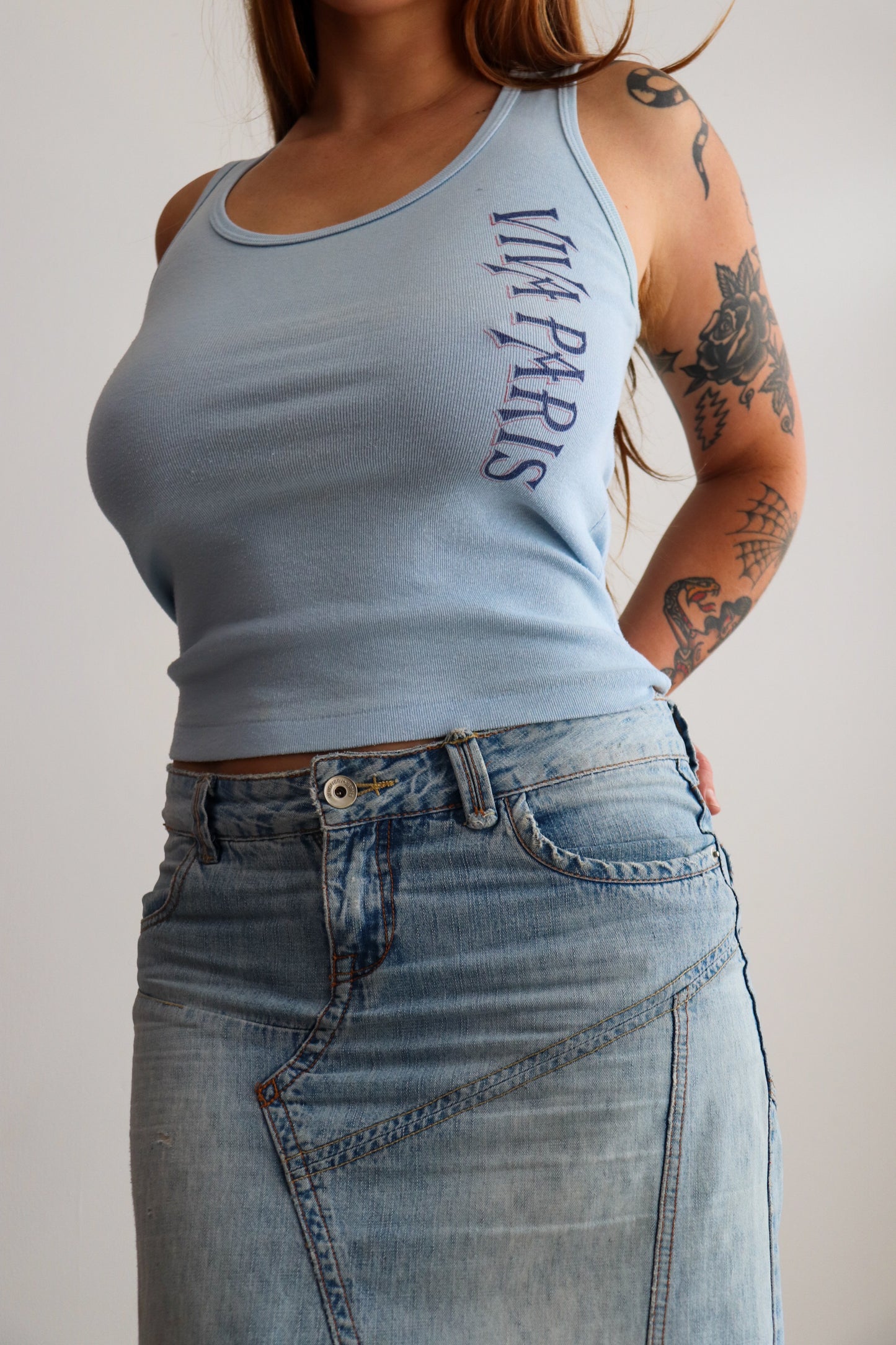 70s Paris Baby Blue Tank