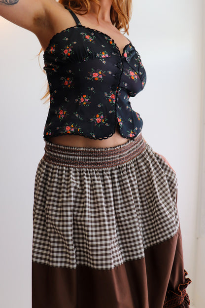 Brown Toned Prairie Maxi Skirt