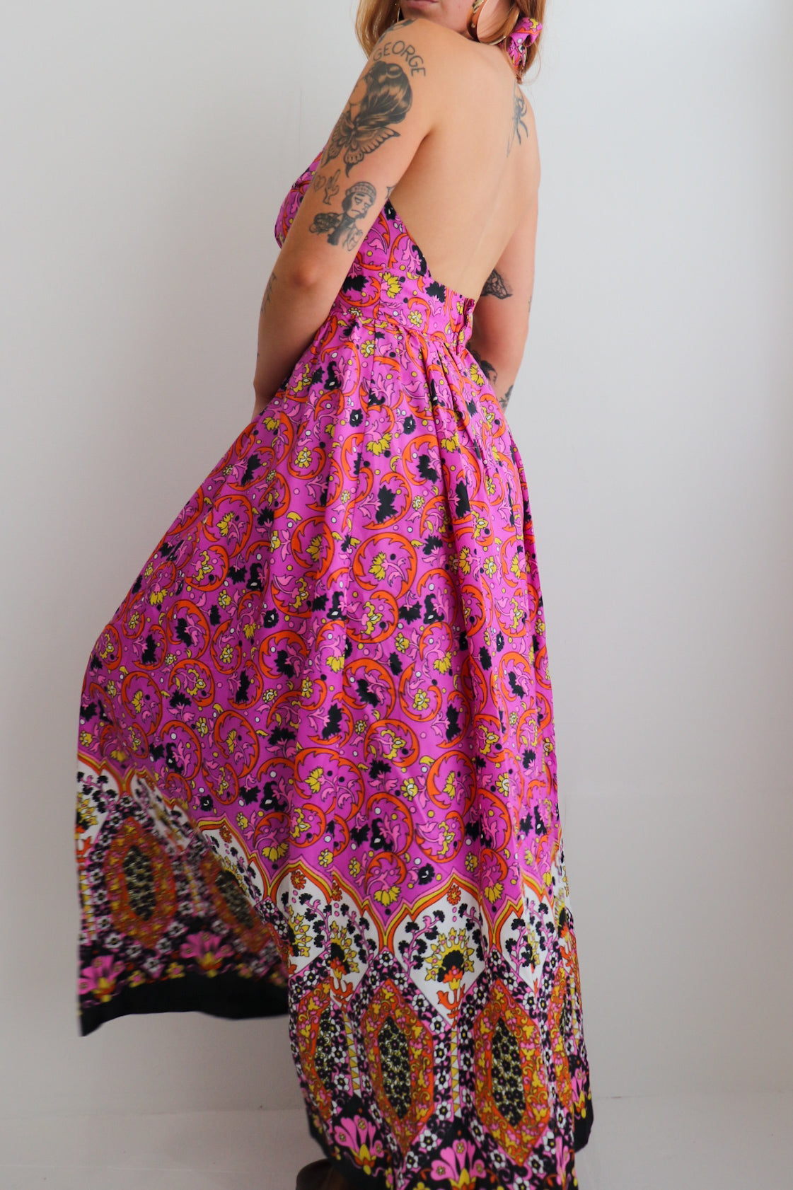 70s Handmade Halter Maxi