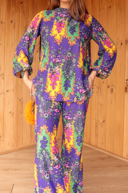 60s Psychedelic Two Piece Flared Set
