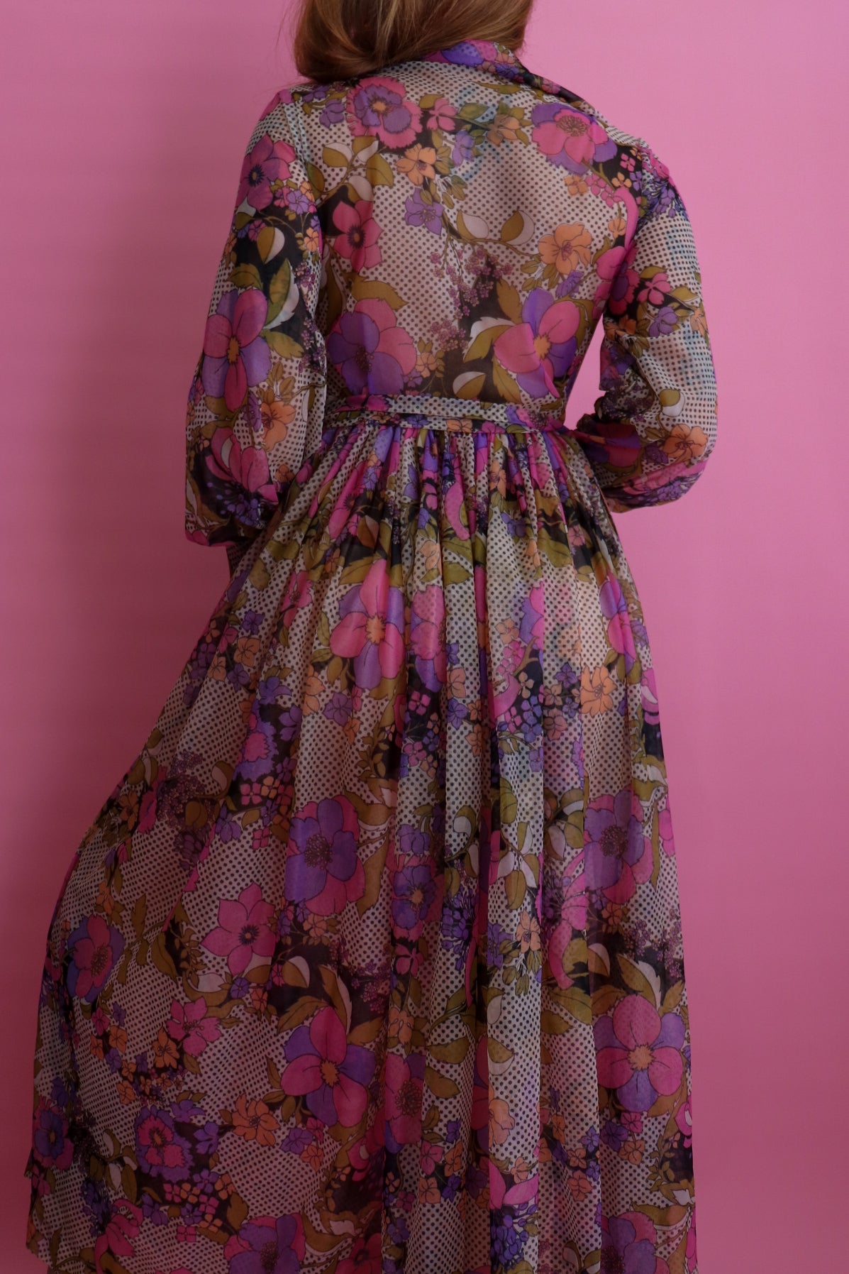 60s Sheer Floral Prairie