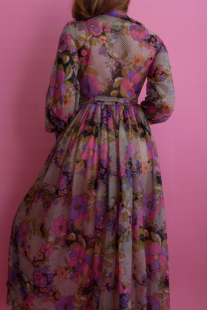 60s Sheer Floral Prairie