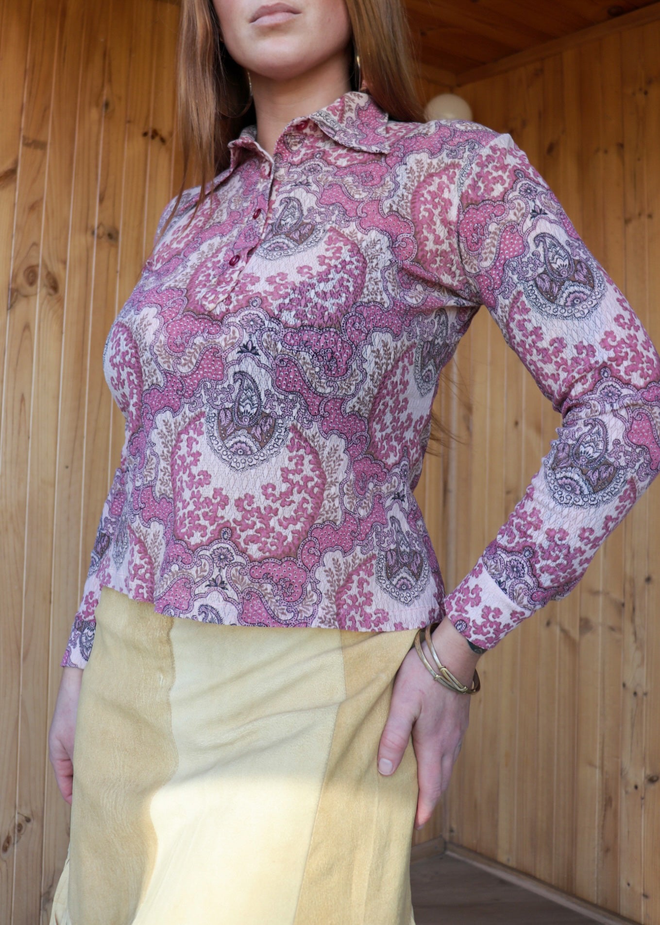 Pink Paisley Lace Blouse