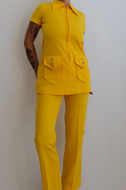 60s Yellow Two Piece Set