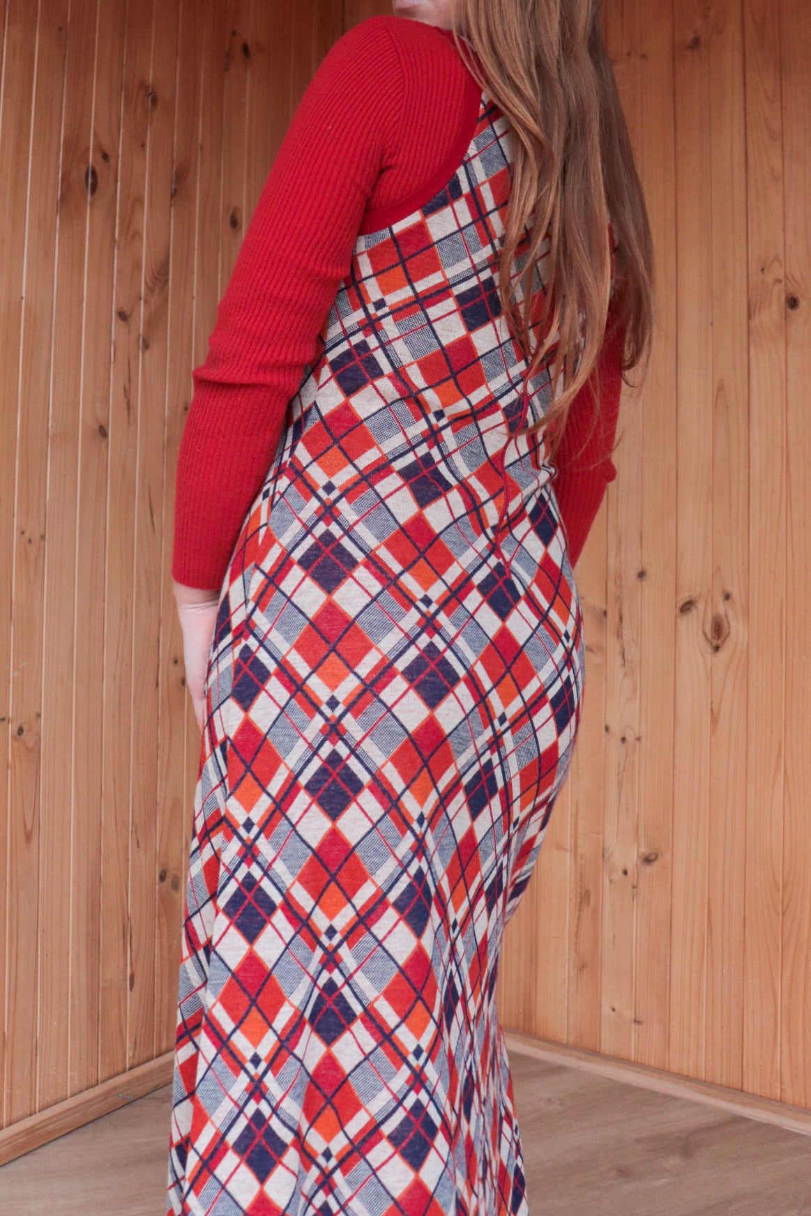 70s Tartan Maxi Dress