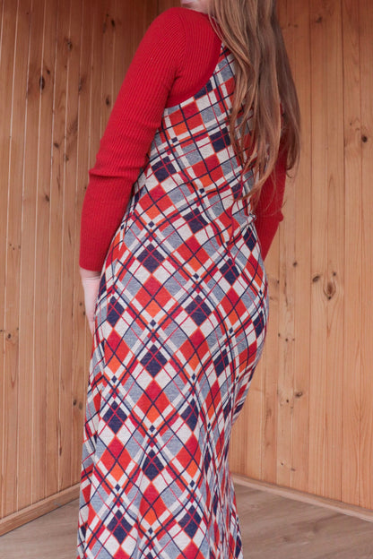 70s Tartan Maxi Dress