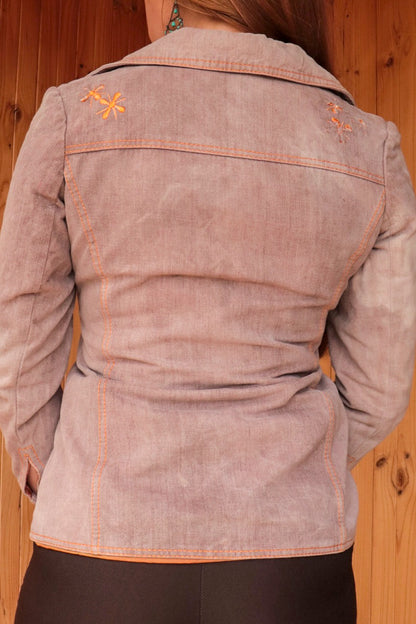 Thrashed Denim Embroidered Jacket