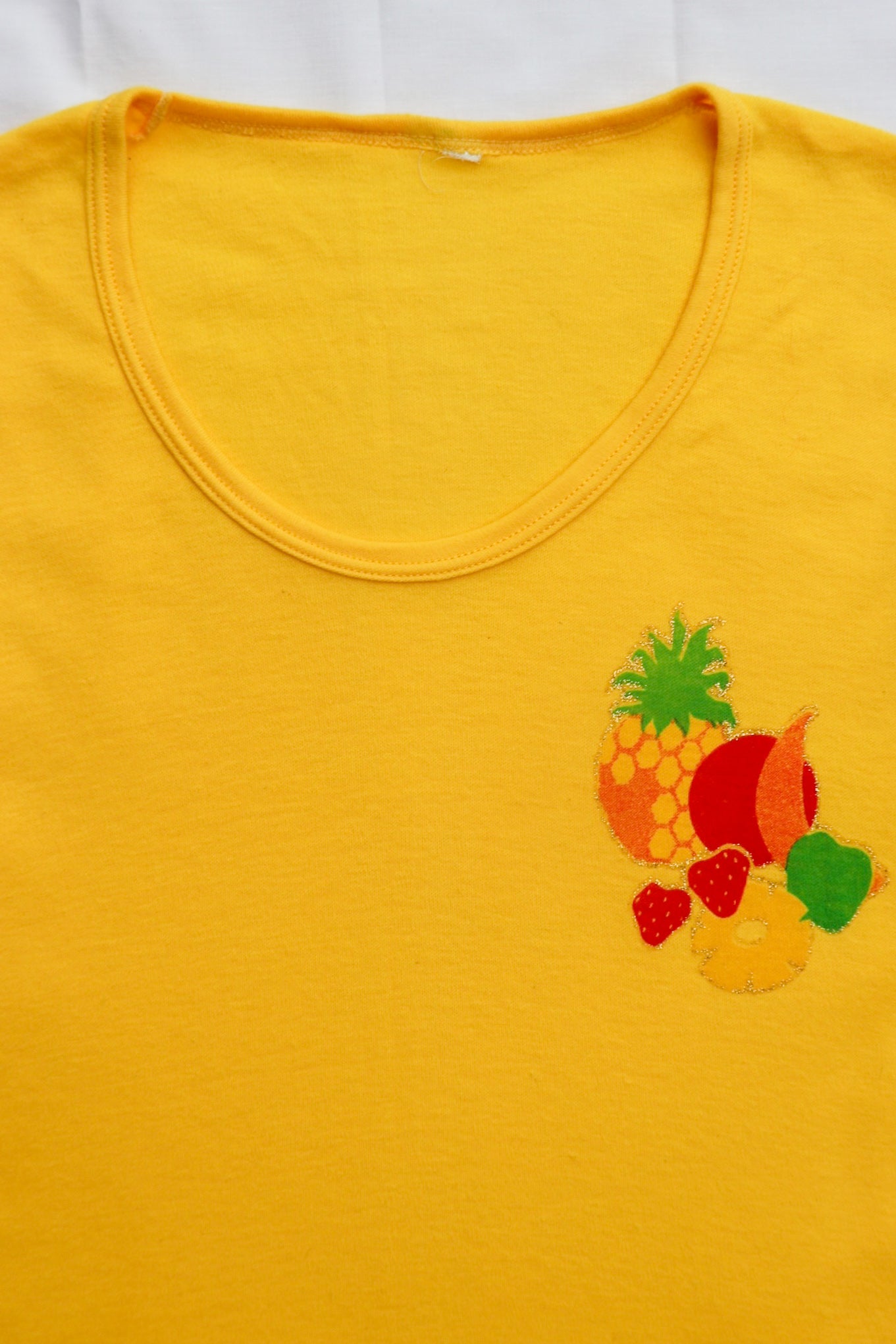 70s Bright Yellow Fruit Tee