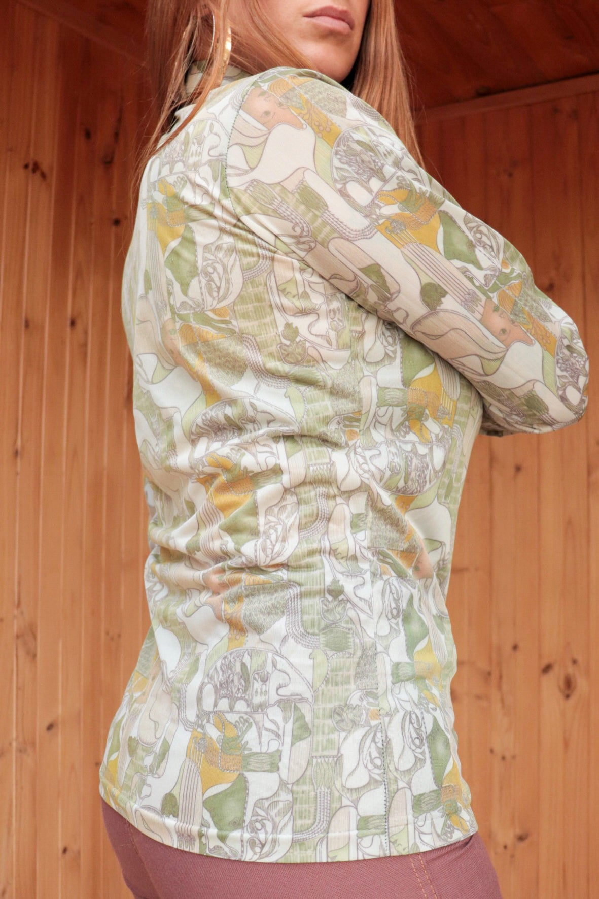 70s Patterned Blouse