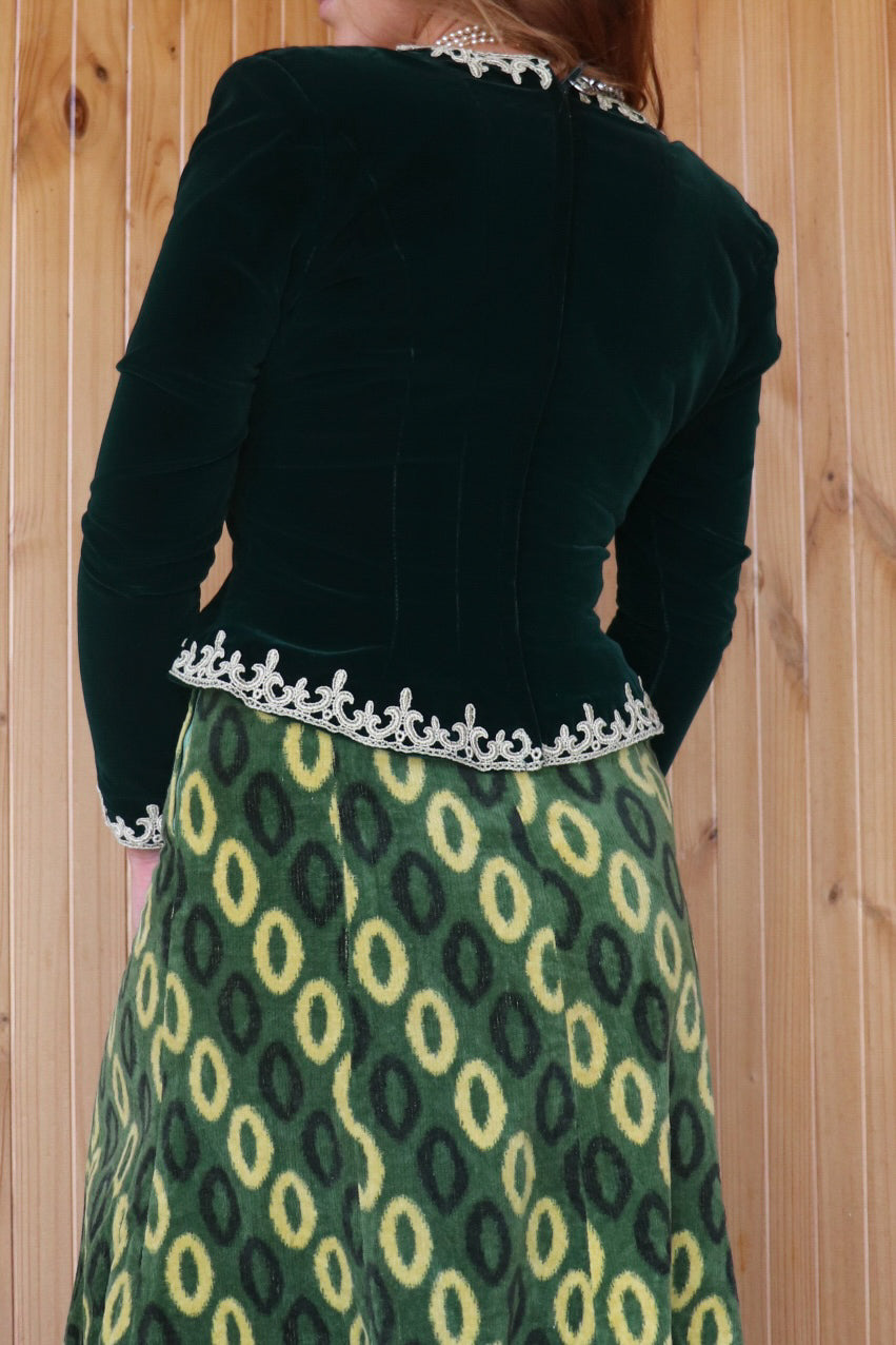 Velvet Green Medieval Bustier Top