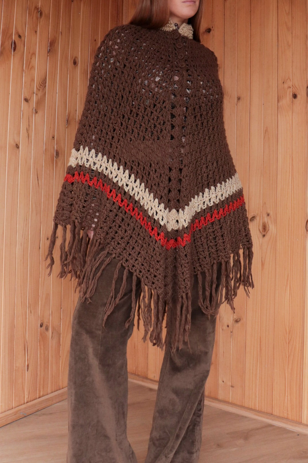 70s Brown Toned Poncho