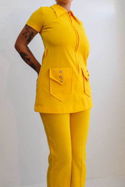 60s Yellow Two Piece Set
