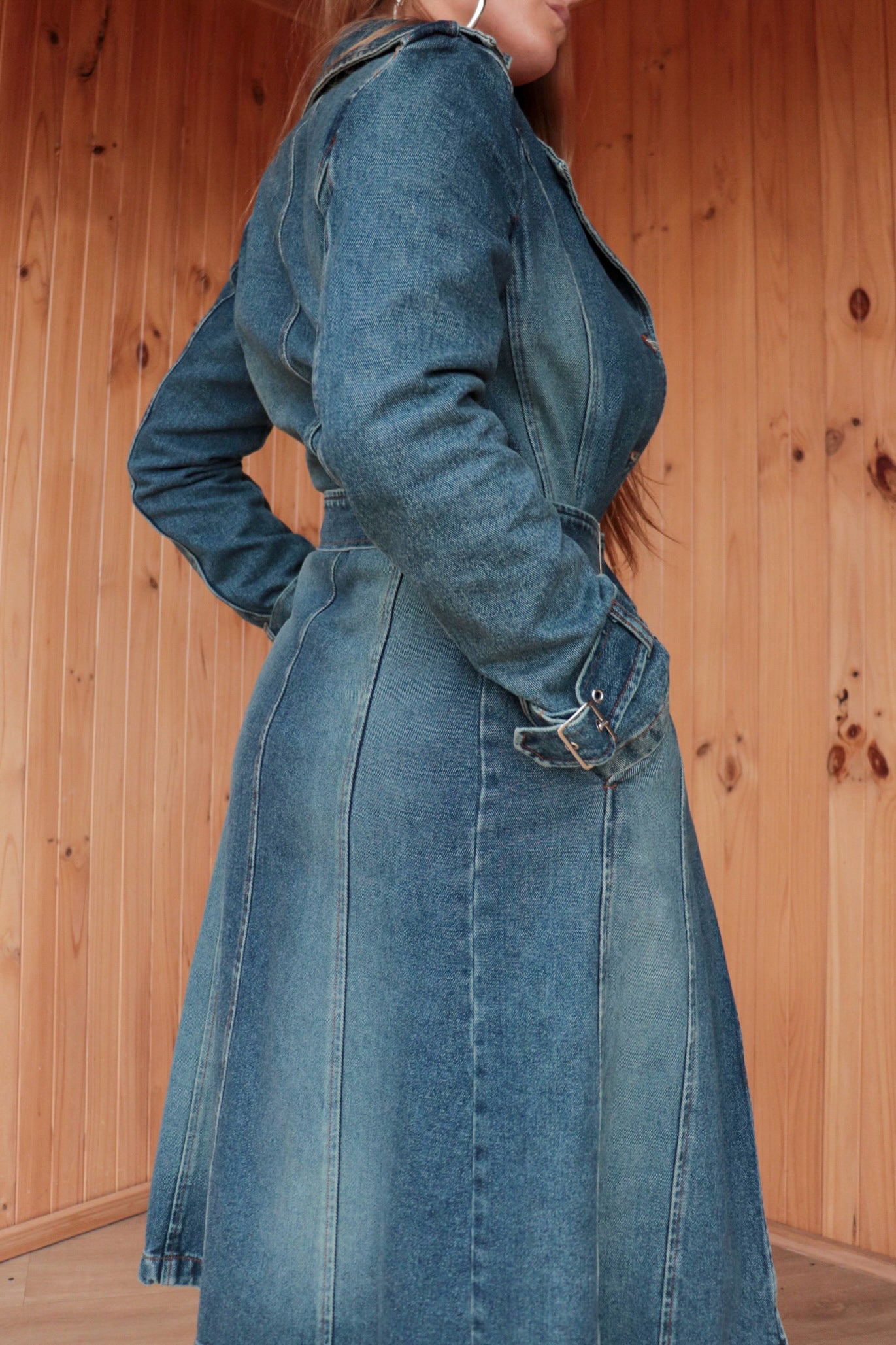 90s Denim Trench Coat