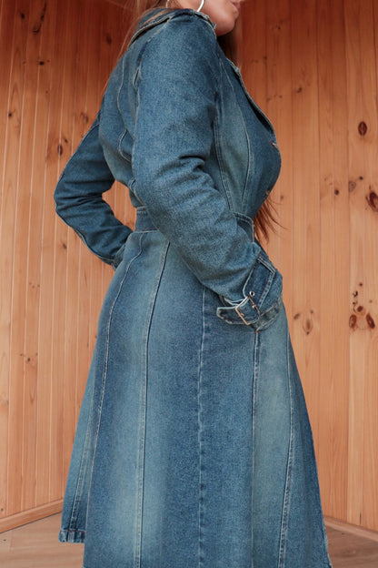 90s Denim Trench Coat