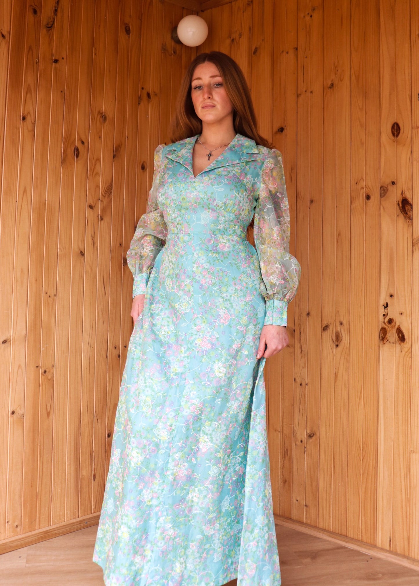70s Floral Chiffon Prairie